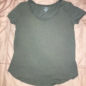 Scoop neck army green shirt